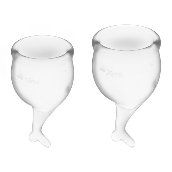 Набор менструальных чаш, прозрачный Satisfyer Feel Secure (transparent), 15 ml и 20 ml, мешочек для хранения