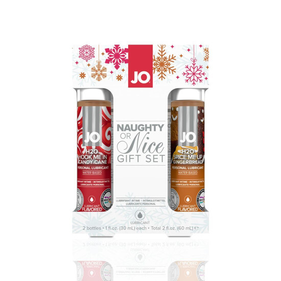 Набір їстівних лубрикантів для орального сексу JO Naughty or Nice Gift Set Candy Cane & Gingerbread, 2×30 ml