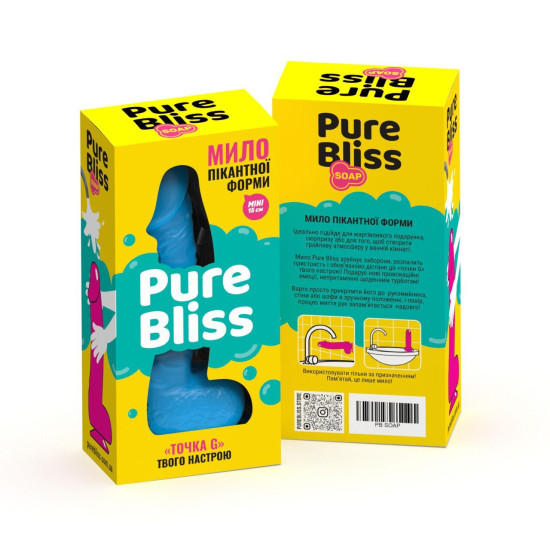 Натуральне крафтове мило-член із присоскою, синє Pure Bliss Mini Blue