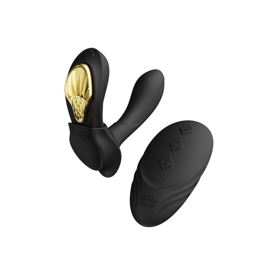 Смарт вибратор в трусики с насадкой и пультом ДУ, чёрный Zalo Aya Obsidian Black