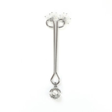 Затискач для клітора з перлиною, мушлею і кристалами, срібний Art of Sex Margie Clit Clamp Silver