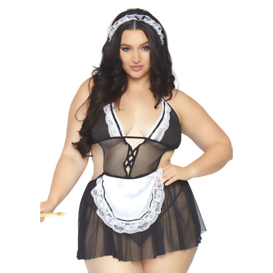 Костюм горничной (платье, трусики, повязка), черно-белый Leg Avenue Fantasy French Maid, XL/XXL