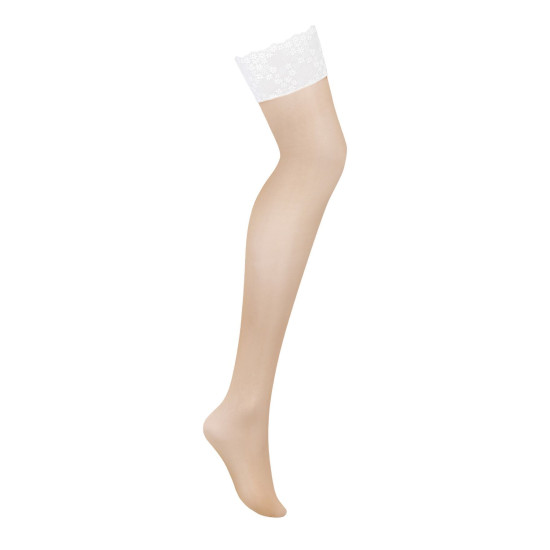 Чулки с широкой резинкой, черные Obsessive Heavenly Stockings Black, XS/S