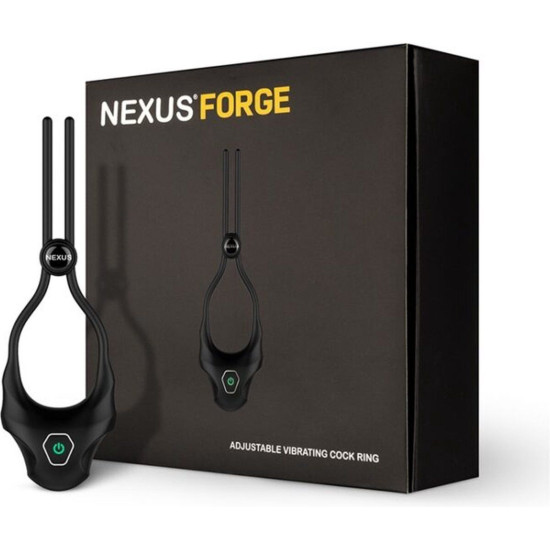 Эрекционное кольцо с вибрацией и регулируемой тугостью Nexus FORGE Vibrating Adjustable Lasso Black