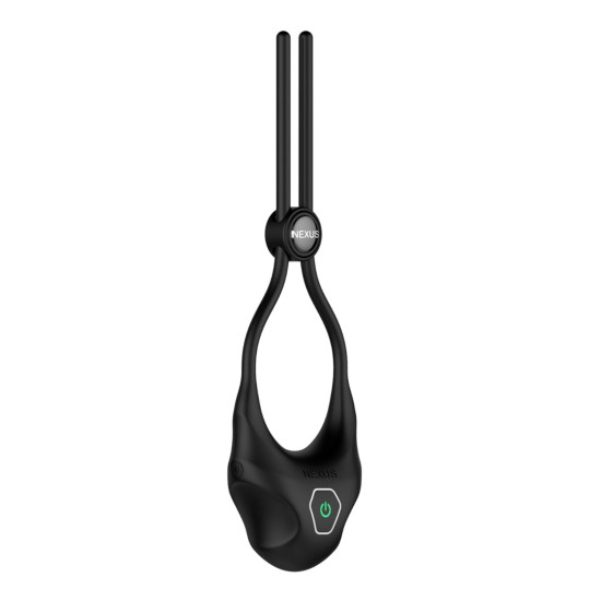 Эрекционное кольцо с вибрацией и регулируемой тугостью Nexus FORGE Vibrating Adjustable Lasso Black