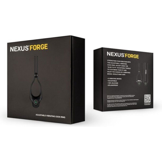 Эрекционное кольцо с вибрацией и регулируемой тугостью Nexus FORGE Vibrating Adjustable Lasso Black