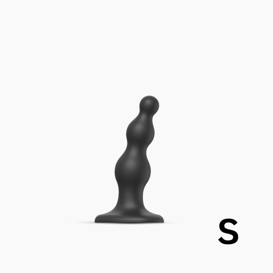 Насадка для страпона с бусинами, чёрная Strap-On-Me Dildo Plug Beads Black, S