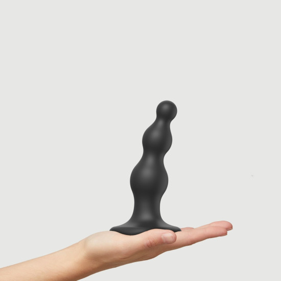 Насадка для страпона с бусинами, чёрная Strap-On-Me Dildo Plug Beads Black, S