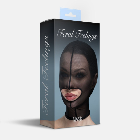 Маска-сітка з відкритим ротом, чорна Feral Feelings Hood Mask Black