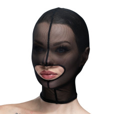 Маска-сетка с открытым ртом, чёрная Feral Feelings Hood Mask Black