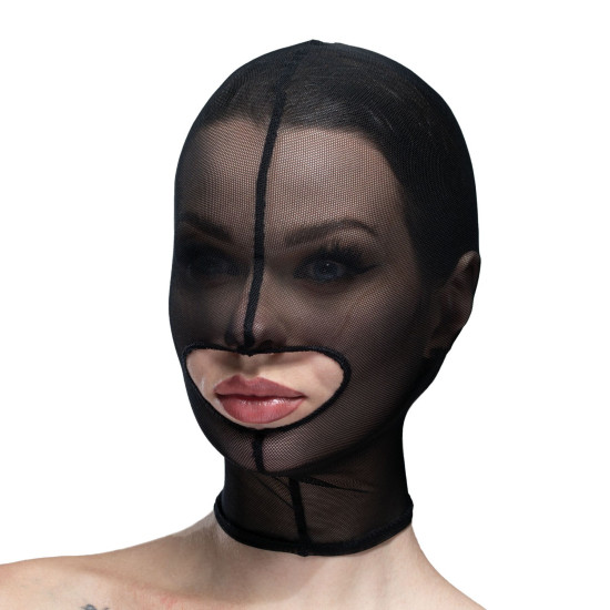 Маска-сітка з відкритим ротом, чорна Feral Feelings Hood Mask Black