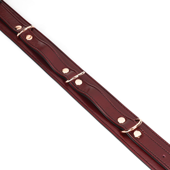 Шкіряні фіксатори для стегон, бордові Liebe Seele Wine Red Thigh Cuffs, L