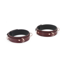 Шкіряні фіксатори для стегон, бордові Liebe Seele Wine Red Thigh Cuffs, L