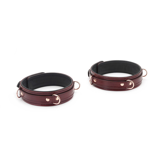 Шкіряні фіксатори для стегон, бордові Liebe Seele Wine Red Thigh Cuffs, L