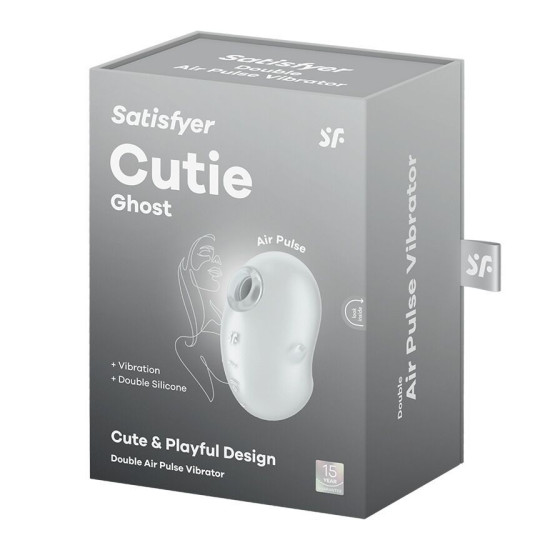 Вакуумный клиторальный стимулятор с вибрацией, белый Satisfyer Cutie Ghost White