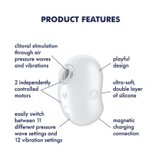 Вакуумный клиторальный стимулятор с вибрацией, белый Satisfyer Cutie Ghost White