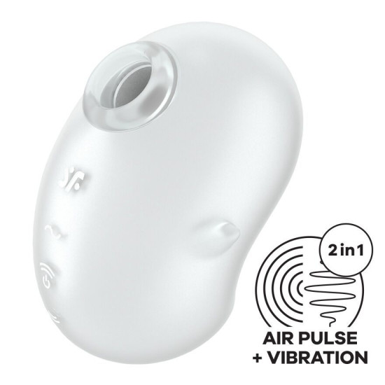 Вакуумный клиторальный стимулятор с вибрацией, белый Satisfyer Cutie Ghost White