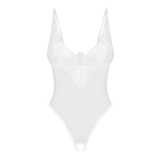 Боди с доступом, лиф с мягкой чашкой, высокие трусики Obsessive Alissium Crotchless Teddy, XL/2XL