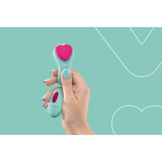 Вібратор у трусики на магніті, пульт ДК, зелений FairyGasm HeartGem Green
