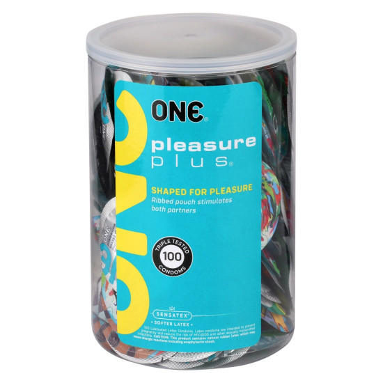 Набор презервативов, мегапак тюб ONE Pleasure Plus, 100 шт