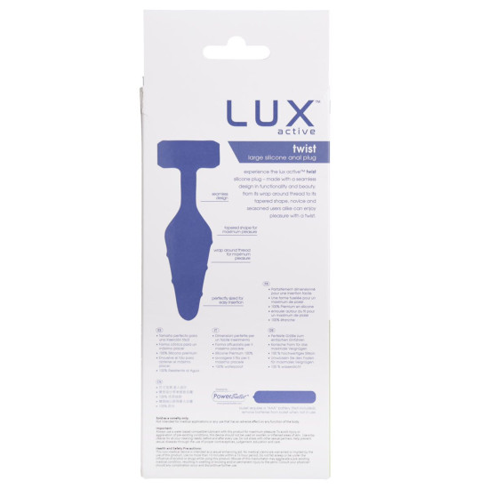 Анальная пробка, синяя Lux Active Twist Plug Large Blue