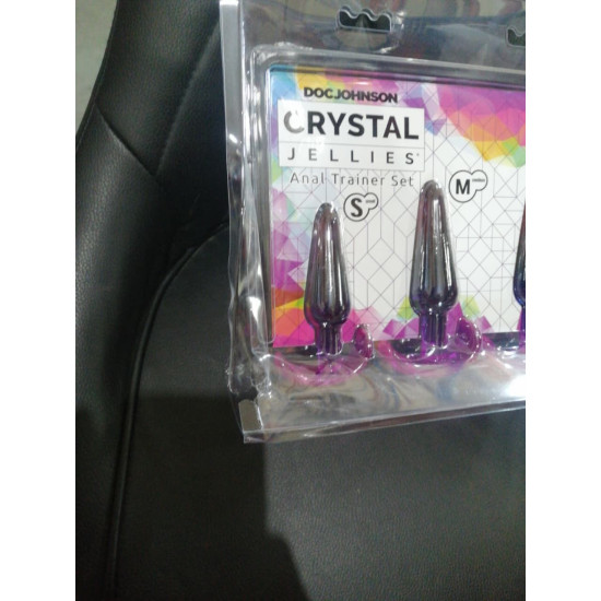Набор анальных пробок, радужный Doc Johnson Crystal Jellies - Anal Trainer Set - Rainbow (мятая упаковка)