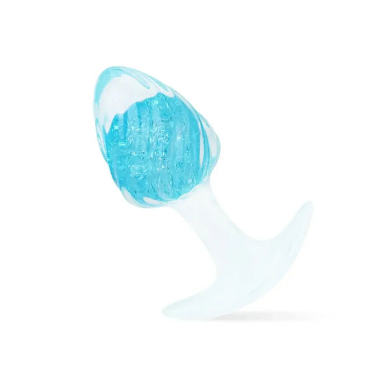 Анальна пробка у формі морозива, синя Liebe Seele Icecream-shaped Crystal Anal Plug - Blue, розмір S