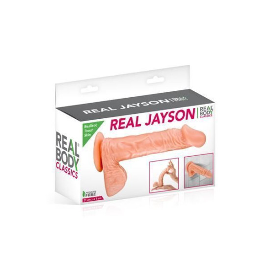 Фалоімітатор Real Body - Real Jayson Flesh, TPE, діаметр 4см (пом'ята упаковка!!!)