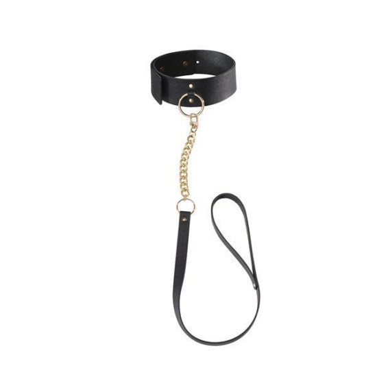 Регульований чокер з екошкіри, чорний Bijoux Indiscrets MAZE Wide Choker Black