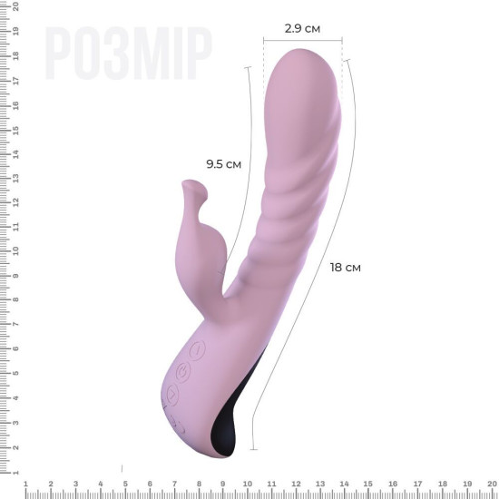 Вибратор-кролик розового цвета с массирующими движениями ствола Adrien Lastic Mini Trigger
