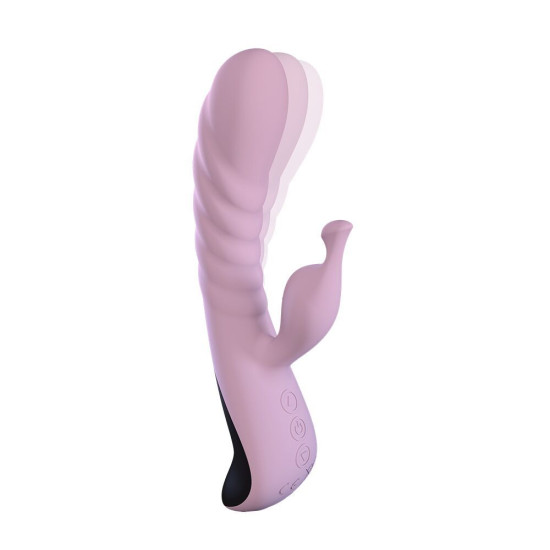 Вибратор-кролик розового цвета с массирующими движениями ствола Adrien Lastic Mini Trigger