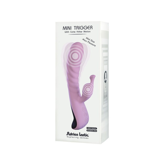 Вибратор-кролик розового цвета с массирующими движениями ствола Adrien Lastic Mini Trigger