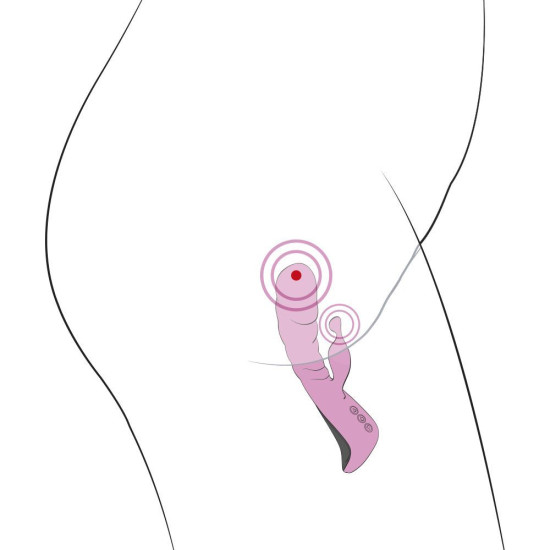 Вибратор-кролик розового цвета с массирующими движениями ствола Adrien Lastic Mini Trigger