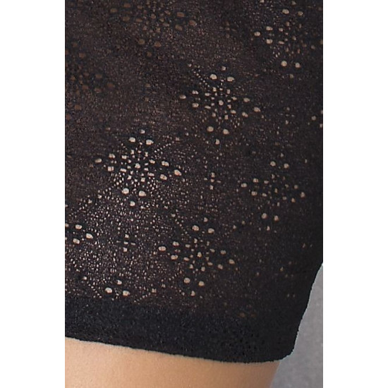 Приталенная сорочка чёрного цвета (трусики в комплекте) CAROLYN CHEMISE Black, 4XL/5XL