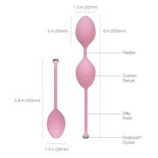 Вагінальні кульки з кристалом, діаметр 3,2 см, вага 49-75 г, рожеві PILLOW TALK Frisky Pink