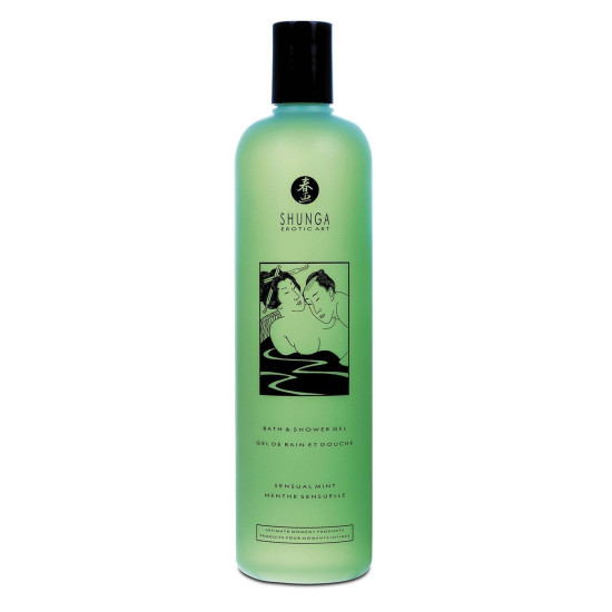 Гель для душа с растительными маслами и витамином Е, аромат мяты Shunga Shower Gel Sensual Mint, 500 ml