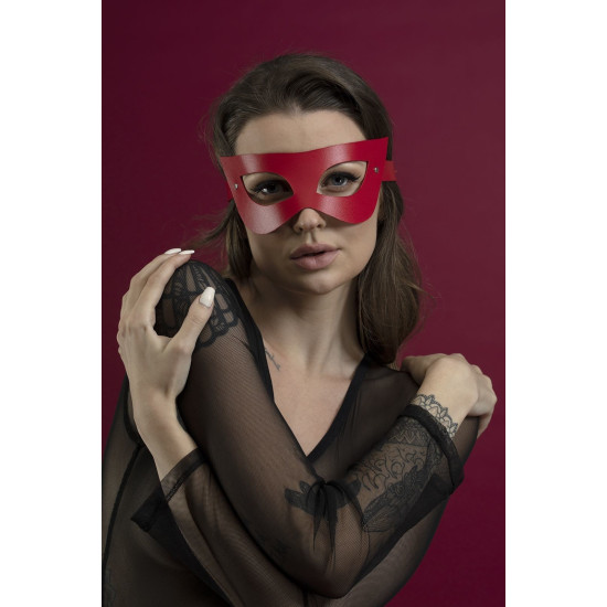 Маска на обличчя з натуральної шкіри, червона Feral Feelings Mistery Mask Red