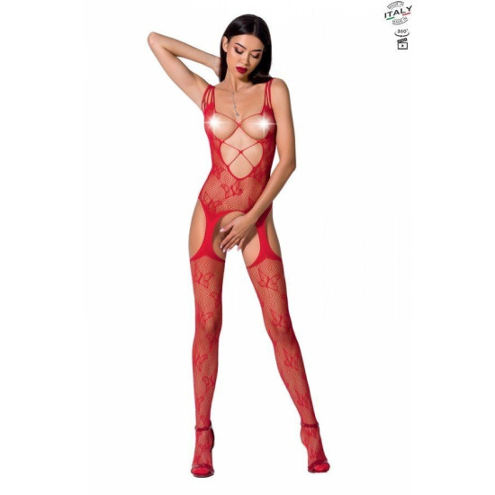 Відвертий бодістокінг з глибоким декольте, червоний Passion BS075 Red