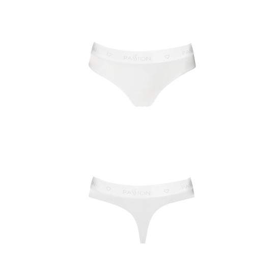 Трусики-бразиліана з бавовни, білі Passion PS005 Panties White, L