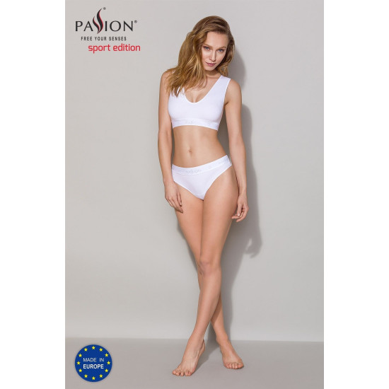 Трусики-бразиліана з бавовни, білі Passion PS005 Panties White, L