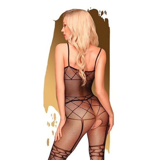 Бодистокинг с чулками и геометрическим рисунком, черный Penthouse Firecracker, S/L