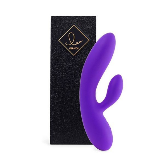 Гибкий вибратор кролик с двумя моторами, фиолетовый, средний FeelzToys Lea Rabbit Vibrator Medium Purple