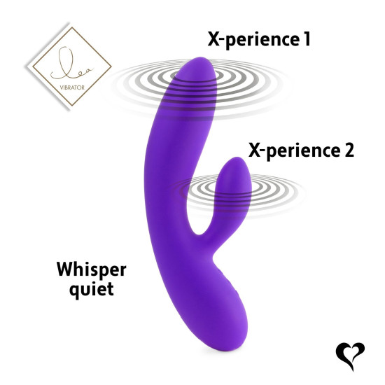 Гибкий вибратор кролик с двумя моторами, фиолетовый, средний FeelzToys Lea Rabbit Vibrator Medium Purple