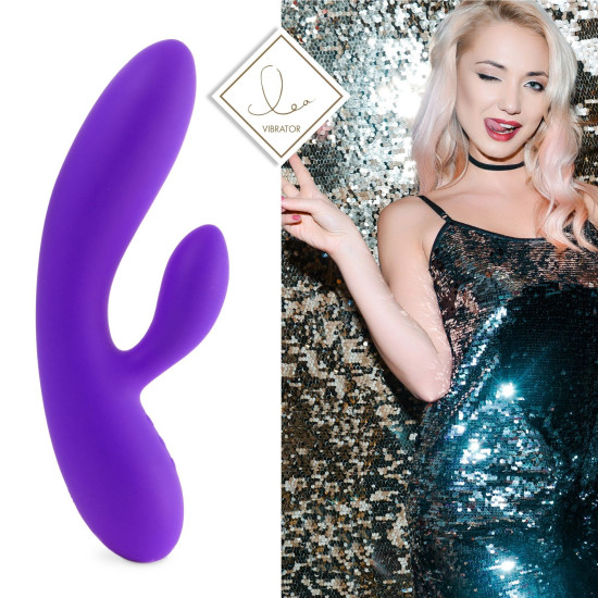 Гибкий вибратор кролик с двумя моторами, фиолетовый, средний FeelzToys Lea Rabbit Vibrator Medium Purple