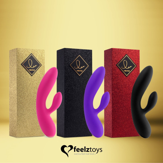 Гибкий вибратор кролик с двумя моторами, фиолетовый, средний FeelzToys Lea Rabbit Vibrator Medium Purple