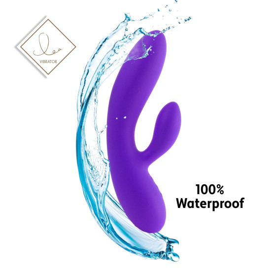 Гибкий вибратор кролик с двумя моторами, фиолетовый, средний FeelzToys Lea Rabbit Vibrator Medium Purple