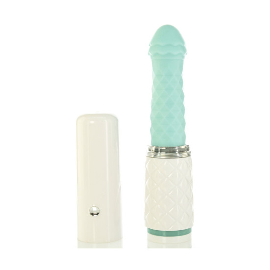 Розкішний вібратор-пульсатор із присоскою, бірюзовий Pillow Talk Feisty Thrusting Vibrator Teal