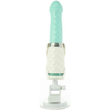 Розкішний вібратор-пульсатор із присоскою, бірюзовий Pillow Talk Feisty Thrusting Vibrator Teal