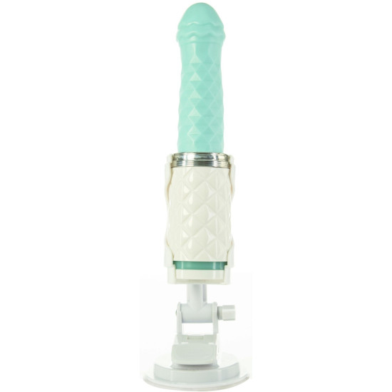 Розкішний вібратор-пульсатор із присоскою, бірюзовий Pillow Talk Feisty Thrusting Vibrator Teal