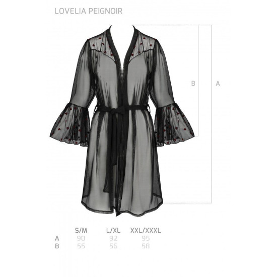 Пеньюар, черный Lovelia Peignoir Black, XXL/XXXL